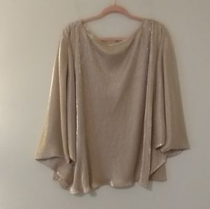 Dana Buchman Woman Gold Shimmer Draped Top
